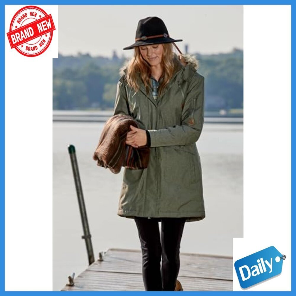 Women's Water Resistant Parka with Hood, Polyfill Insulated Winter Coat - Picture 2 of 7